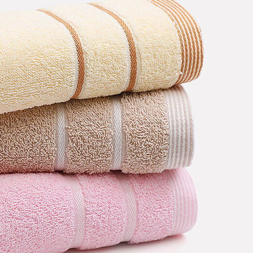 
Grace 3 towels pure cotton face wash towels thickened face wipes water absorbent towel set bathing Class A large towel 7375 meters camel powder - 3 pieces