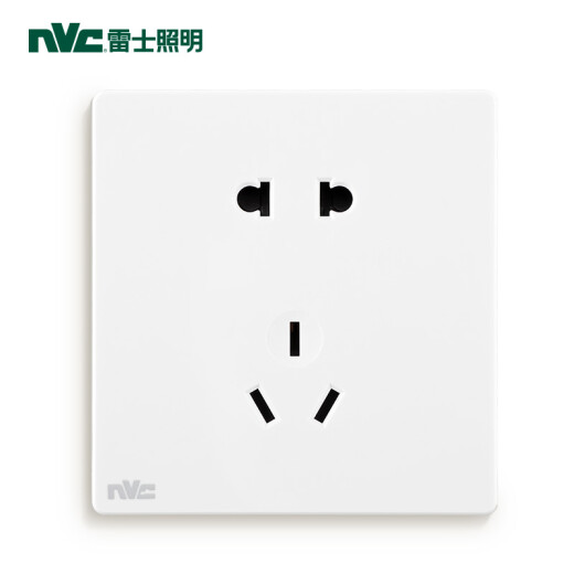 NVC switch socket panel smart series two-three-plug five-hole with fluorescent 5-hole 86 type bedside switch socket frameless large rocker panel white