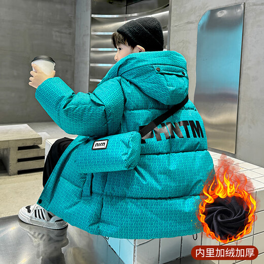 迪士尼男童棉衣外套冬装新款儿童装冬季加厚羽绒棉服中大童炸街保暖棉袄 826款字母背包棉衣-绿色 120