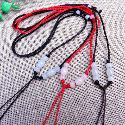 Meipai red rope adjustable necklace rope hand-woven pendant rope children's pendant accessories high-end jade rope SN6197 red rope white vase beads buy 1+1 2 pieces trial pack