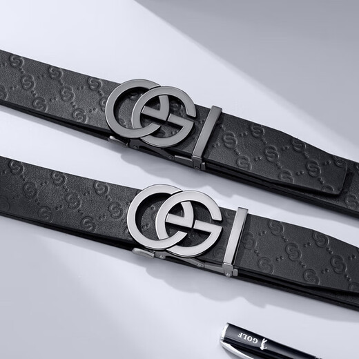 高尔夫（GOLF）男士皮带双面头层牛皮腰带男自动扣裤腰带礼盒装送男友生日礼物