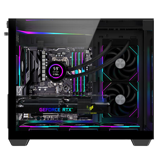 AOC星海CG399M黑色 游戏电脑海景房机箱 3D立体全景/三面玻璃/快拆设计/支持M-ATX主板/240水冷位