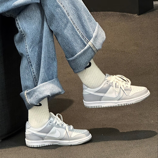 Nike (Nike) Frauenschuhe 2025 Neue Sommer Dunk Sports Schuhe Big Jungfrau Schuhe tragen resistente leichte Top-Casual-Schuhe DH9765-001/Weißgrau 38.5