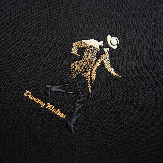 Dances with Wolves Classic Logo Sweatshirt Men's Casual Comfortable Round Neck Pullover Men's Thin Sweatshirt 001 Black 175