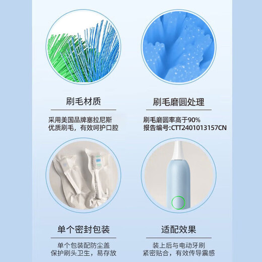Haowei se adapta a Huawei Lebooo Libode Electrice Electrice Cebrush Heyang/Star Diamond 2S/LBT203532A/Cepillo de dientes 1/Cepillo de dientes 2/Cepillo de dientes 3 Cabeza de cepillo de reemplazo inteligente 6 Cabeza blanca de cepillo suave [boca sensible]