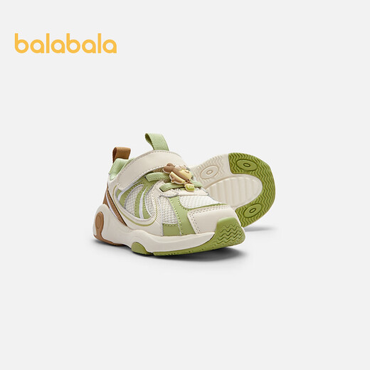 Balabala shopping mall same style baby stable shoes boys shoes 2025 spring and autumn new breathable mesh shoes white green tone 00314 24 (foot length 14.3-14.7/inner length 15.7)