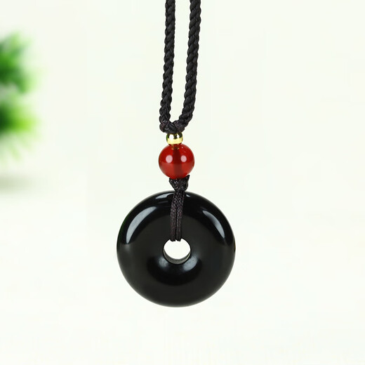 Zexinya jade obsidian pendant safety buckle pendant amulet animal year simple men and women pendant for mother and girlfriend