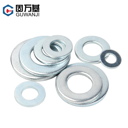 Guwanji carbon steel galvanized flat pad metal gasket extra large round thickening screw meson washer national standard fastener M12x30x5 50 pieces white zinc