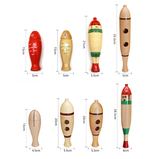 Star Bexiang Orff Percussion Instrument Red Wood Fish Roar Fish Bangzi Frog Crying Tool Shaving Kindergarten Music Teaching Tool Oak Frog Crying Tool 38cm