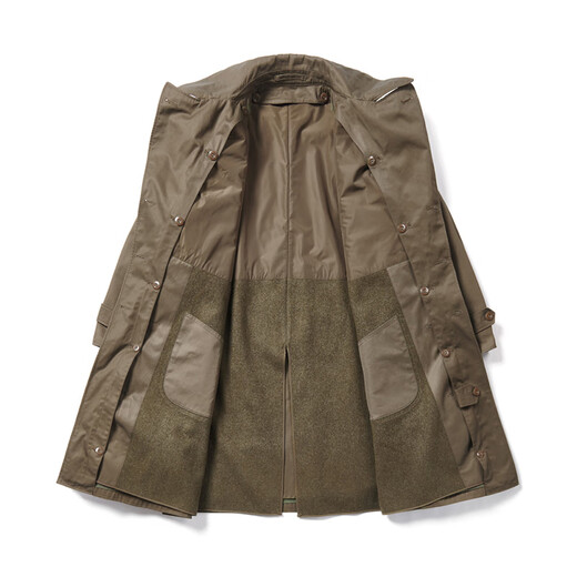 Children who are tired of playing trench coat + liner Okayama waterproof fabric Australian merino wool autumn and winter retro coat trench coat + liner set L