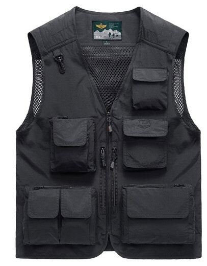 JP Spring-, Sommer- und Herbst-Dünn-Herren-Weste Multi-Pocket-Schnellrocknen Bergsteigerfotografie Jacke 9898 Black 4xl (geeignet für 185 Jin [Jin ist gleich 0,5 kg] -200 Jin [Jin gleich 0,5 kg]))