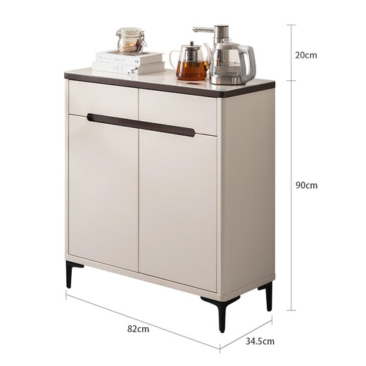 Dilang tea bar machine household fully automatic with remote control high-end intelligent voice tea bar machine modern light luxury style anti-spill dry-fired solid wood sideboard hot and cold drinking water cabinet new model 897 voice model milky white hot and cold type anti-spill water ice warm