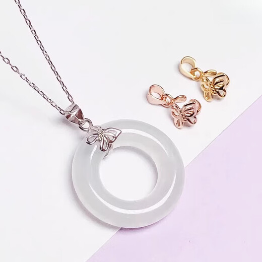 Yujingji Fat Donglai same model, high quality buckle head 18K gold thickened safety buckle clip Buddha Gong Jade Jade Silver Card Gold color