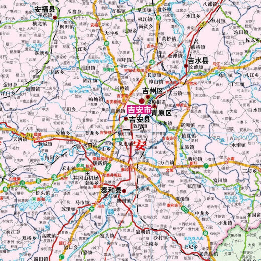 江西地图 2025年江西省政区交通地形图 1068*749毫米