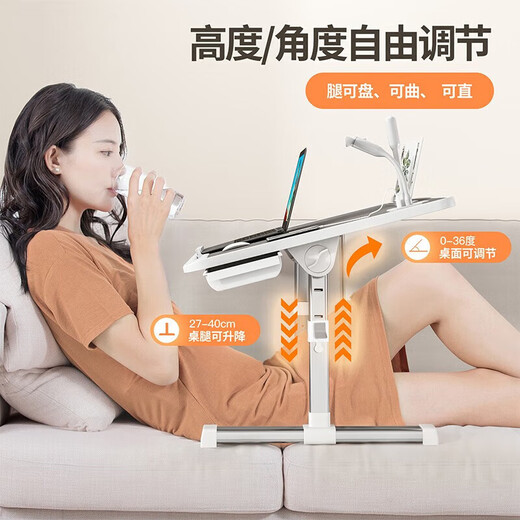 Quanpinwu lifting bed computer table desk foldable study table lazy dormitory bay window table slate gray regular style + card slot + anti-slip tray