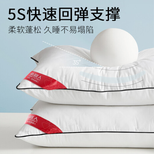 Nanjiren Pillow Home Textile Star Hotel Feather Velvet Pillow Core Washable Pillow Full and Comfortable 48*74cm Single