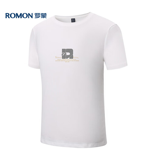 Camiseta de manga corta de Romon para hombres Summer informal Men de manga corta Camiseta de base de seda de hielo Camiseta para hombres LM688 White 4xl