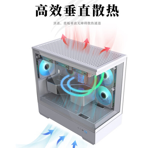 Patriot Xingcan Lan boîtier de chambre avec vue sur la mer vue latérale panoramique sans colonne boîtier principal pour ordinateur de bureau de jeu de grande valeur MATX/360 refroidi à l'eau blanc + ventilateur Aurora ARGB (1 positif et 5 négatif)