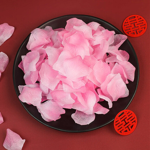 菲爱1000片装假玫瑰花瓣求婚告白结婚布置用品婚房装饰结婚手撒花 酒红色1000片