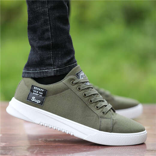 Rote Libelle alte Peking -Stoffschuhe Herrenschuhe 2025 Frühling Neues atmungsaktives Leinwandschuhe Herrensport und Freizeit 6636 Grau 42 Standardcode