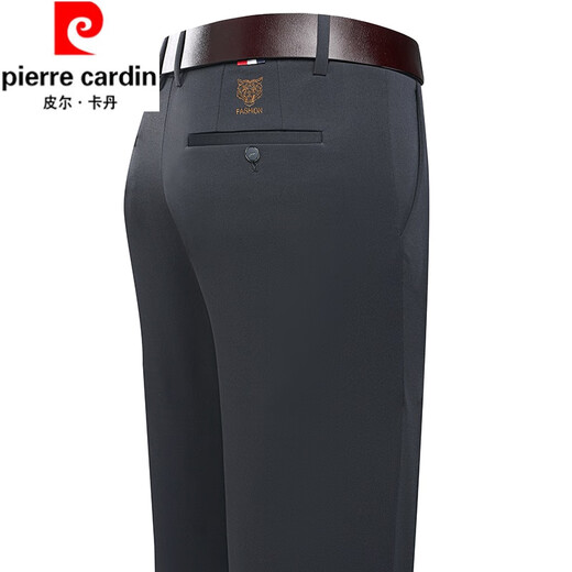 Pier Cardin Mulberry Silk suspendu le pantalon décontracté en repassage gratuit pour les hommes au printemps et à l'automne Business Loose Stretch Stretch STOUR PANTAL GRY NOTOCK 9853-1 Spring et automne épais 38 3 pieds 1 pieds 1 taille