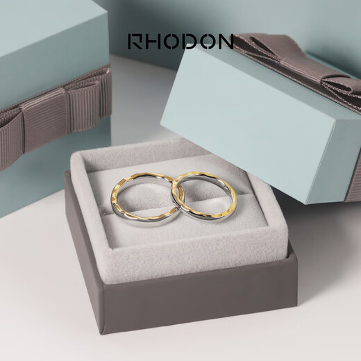 RHODON sterling silver couple rings, a pair of closed rings, men's and women's wedding rings, Chinese Valentine's Day customized gifts, silver tail rings with engraving, closed rings for couples (one pair), please note the size when placing an order