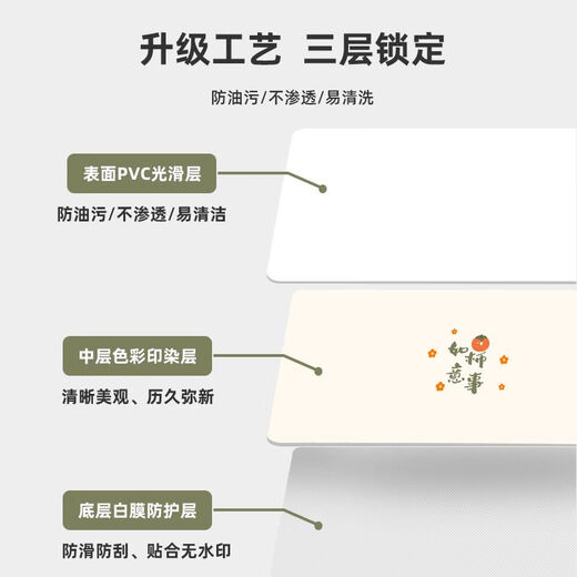 Bo Ling Lu light luxury high-end table mat tablecloth rectangular waterproof and oil-proof thickened anti-scalding heat insulation wipeable washable coffee table table mat Rainbow 50*80cm