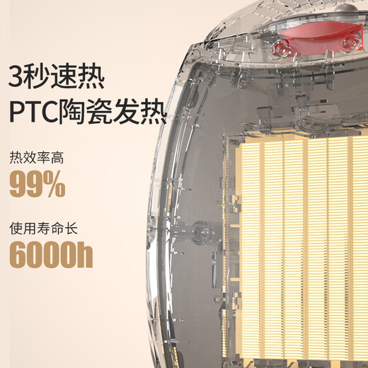 Four Seasons Muge (MICOE) Office Desktop Heater Small Heater Home Maternity and Infant Energy Saving Electricity-Saving Heating Fast Heat Champagne Gold Does Not Shake Your Head