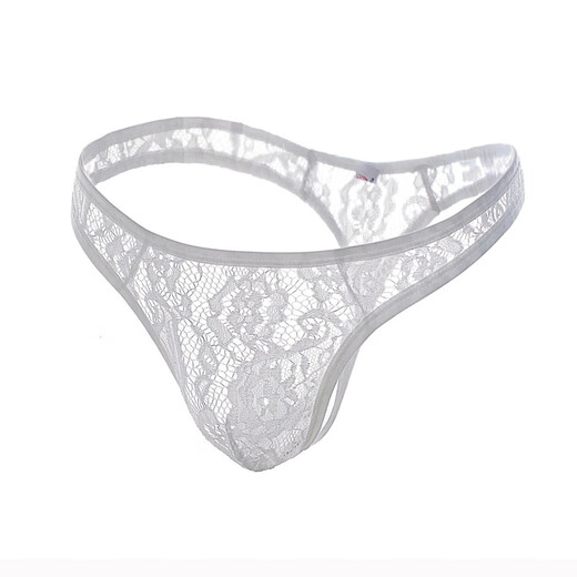 Yu Zhaolin (YUZHAOLIN) men's underwear thong mesh sexy bumpy low-waist lace transparent back empty T-pants thong for men NK051 white 1 piece one size fits all (110-140Jin Jin equals 0.5 kg)