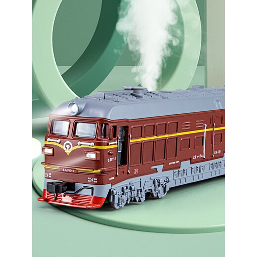Kaiwei Sprayable Aleación de aleación de aleación de cuero verde Simulación de vapor Locomotive Tren Fuxing Fail de alta velocidad Toy Boy Red Front + Carriage