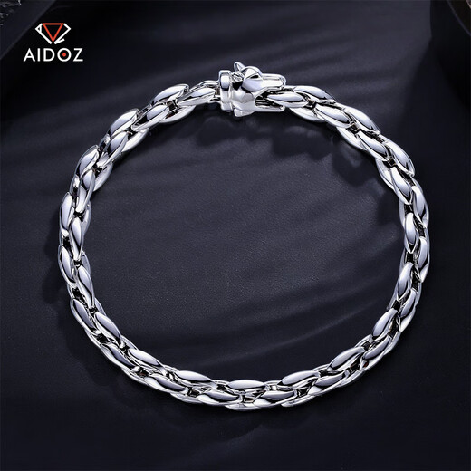 Aido Diamond pt950 platinum wolf head bracelet for men, platinum bracelet, domineering and high-end jewelry, weight 28.48g, length 16cm, thickness about 6.0mm