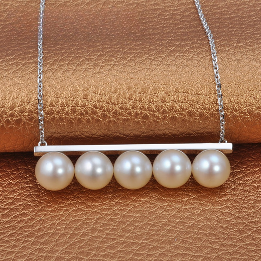 Duixin balance round, smooth and bright 8.5-9mm freshwater pearl silver pendant necklace 11.0-11.5mm