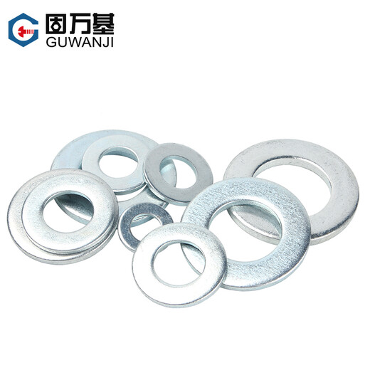 Guwanji carbon steel galvanized flat pad metal gasket extra large round thickening screw meson washer national standard fastener M12x30x5 50 pieces white zinc