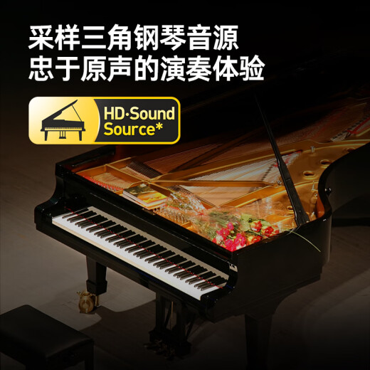 特伦斯折叠琴88键便携式电钢成人儿童电子琴重力度键盘V30pro家用 炫酷黑+专用琴包