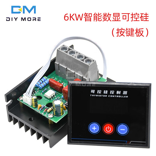 220V high-power imported thyristor module electronic voltage regulator speed adjustment temperature dimmer controller switch knob 4000W thyristor voltage regulator (with shell)