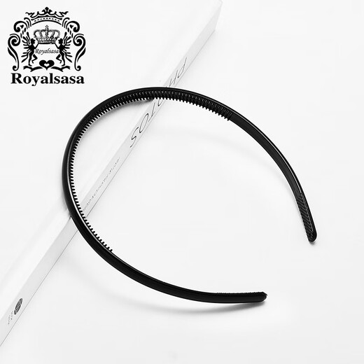 Royal sasa royal sasa ultra-fine solid color hairband with toothed hair accessories Korean headband face wash broken hair clip simple versatile headwear black BL