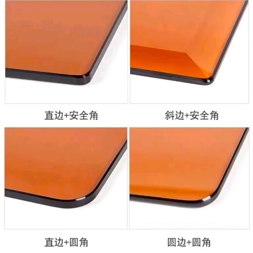 Zunmei brown tempered glass plate custom-made dining table coffee table countertop custom-made round rectangular special-shaped plate home frosted