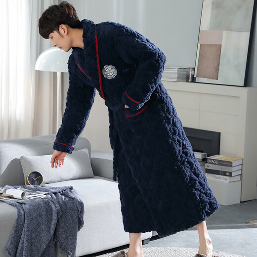Cat Man (Miiow) Pajamás para hombres de camisón en invierno de tres capas engrosado de tres capas Velvet de algodón de algodón de algodón de algodón de otoño e invierno calienta para el hogar 9889 xxl [155-175Jin [Jin iguala 0.5 kg]]