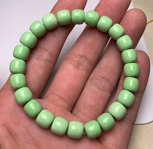 Mi Ling Turquoise Bracelet Rapeseed Yellow Single Circle Old Style Bracelet Natural High Porcelain Turquoise Accessories 8mm Men and Women Available in Stock Rapeseed Yellow Dark Bracelet 7.5mm