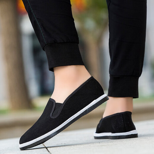 
Red and green century-old Beijing cloth shoes men's breathable traditional cloth shoes black soft sole anti-slip work shoes one-foot labor protection shoes daddy shoes thousand-layer sole cloth shoes 44