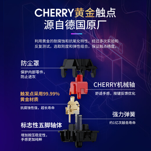 CHERRY Cherry (CHERRY) MX 3.0S TKL проводная механическая клавиатура для игр, киберспортивных компьютеров, офисная клавиатура, без стальной пластинчатой ​​конструкции, 87 клавиш, подарок на День святого Валентина, черная матовая красная ось