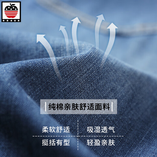 
AEMAPE apple pure cotton denim shorts men's summer thin casual cropped pants men's straight loose wide legs 7 minutes large size 1391# light blue 29 (2 feet 2)