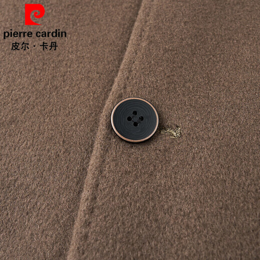 皮尔卡丹（pierre cardin）毛呢外套男中长款羊毛大衣秋冬季新款西装领可脱卸内胆双面呢外套 灰色 175/L