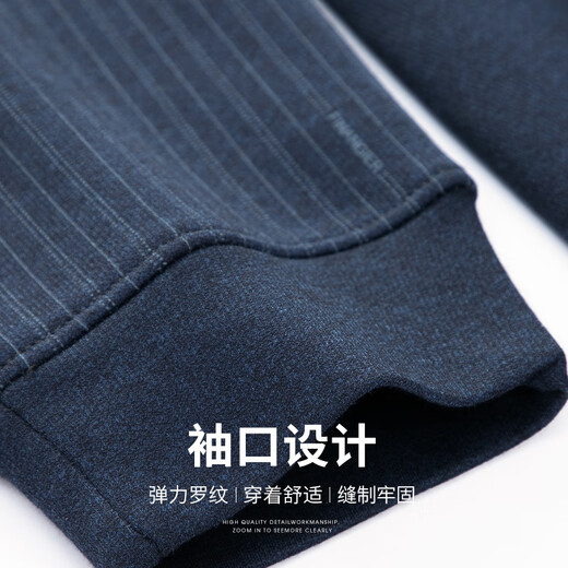 Baocai Sheep Dad winter knitted sweater men's fake two-piece velvet thickened bottoming sweater middle-aged and elderly men's cold-proof top