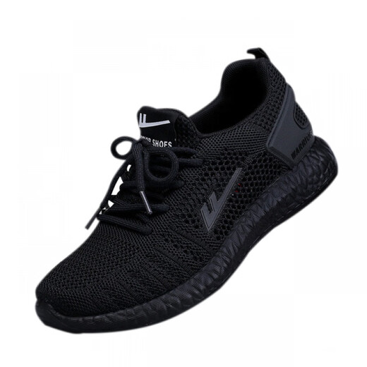Huili Herrenschuhe lässige Sportschuhe weiche Sohle Nicht-Schlupf-Arbeitsschuhe atmungsaktives Mesh Running Shoes Trendy Schuhe Vielseitige Brettschuhe Männer schwarz 6175 Hollow Summer Style Standard Lederschuh Größe 39