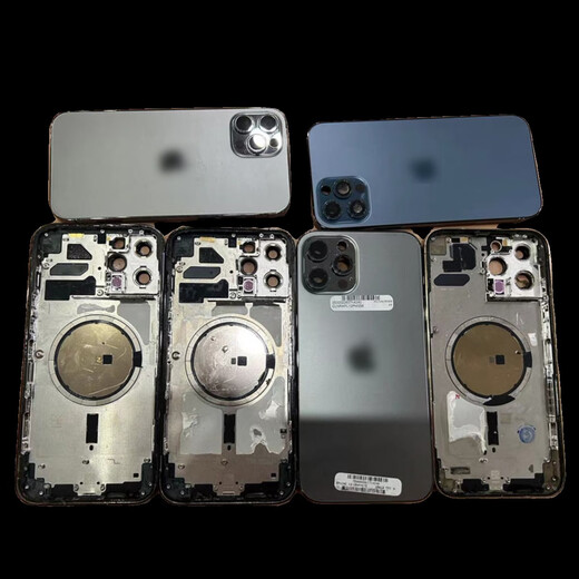 A适用苹果12iphone12promax后盖总成拆机中框原装边框12mini 12promax黑色原拆95新