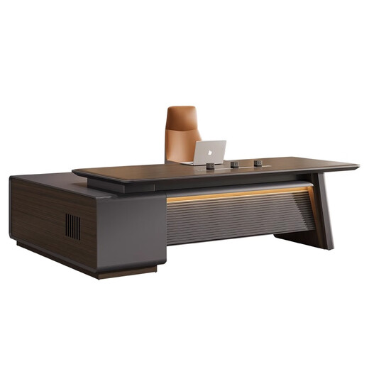 Hanjitangyu Italian minimalist office desk boss table modern light luxury high-end desk leader office furniture table and chair combination 2.2m single cabinet boss table + boss chair