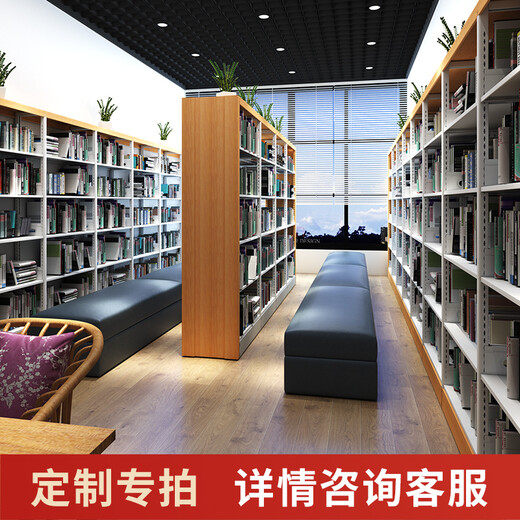 Tang Ji steel bookshelf school library bookstore reading room living room home floor-standing single-sided data rack steel furniture custom shot