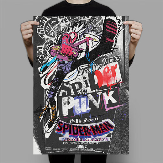 Spider-Man-Poster Horizontales Universum Parallel Myers Wandmontage Dekoration Hängende Malerei Marvel Superhelden Film Gwen Spider-Man 723 42*30 cm Kleber zurück