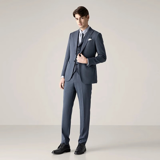 VICUTU men's suit tops comfortable pure wool business formal commuter suit blue gray top 180/100B